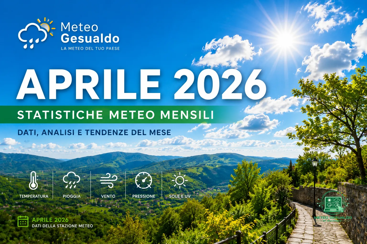 Aprile 2026 a Gesualdo: più sole, temperature in aumento e piogge contenute