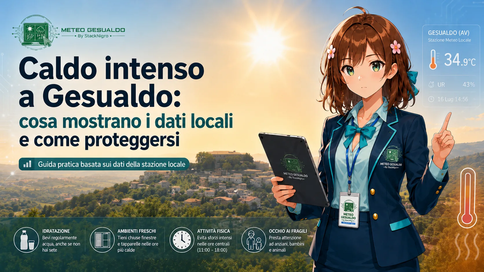 Caldo intenso a Gesualdo: cosa mostrano i dati locali e come proteggersi