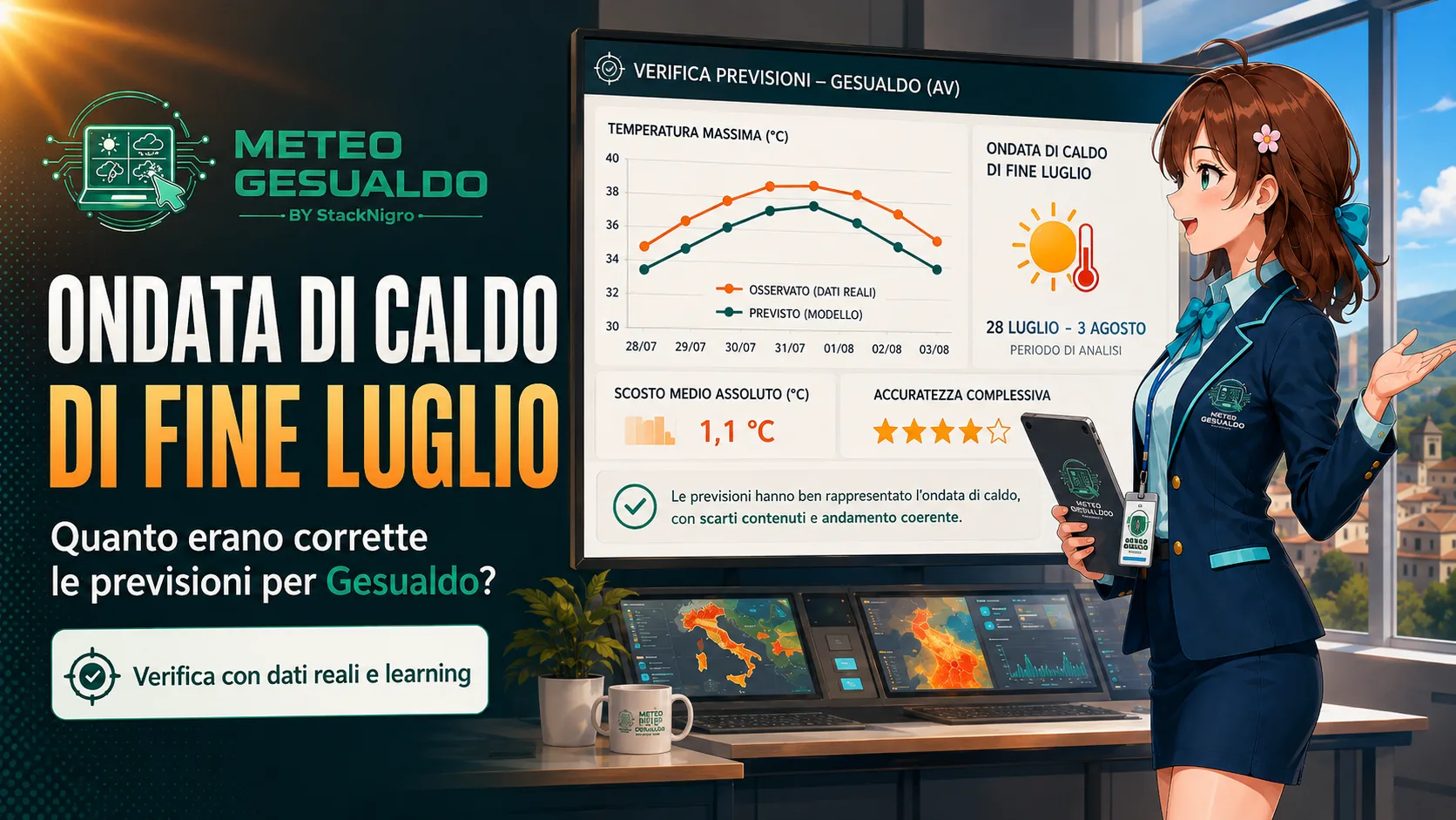 Ondata di caldo di fine luglio: quanto erano corrette le previsioni per Gesualdo?